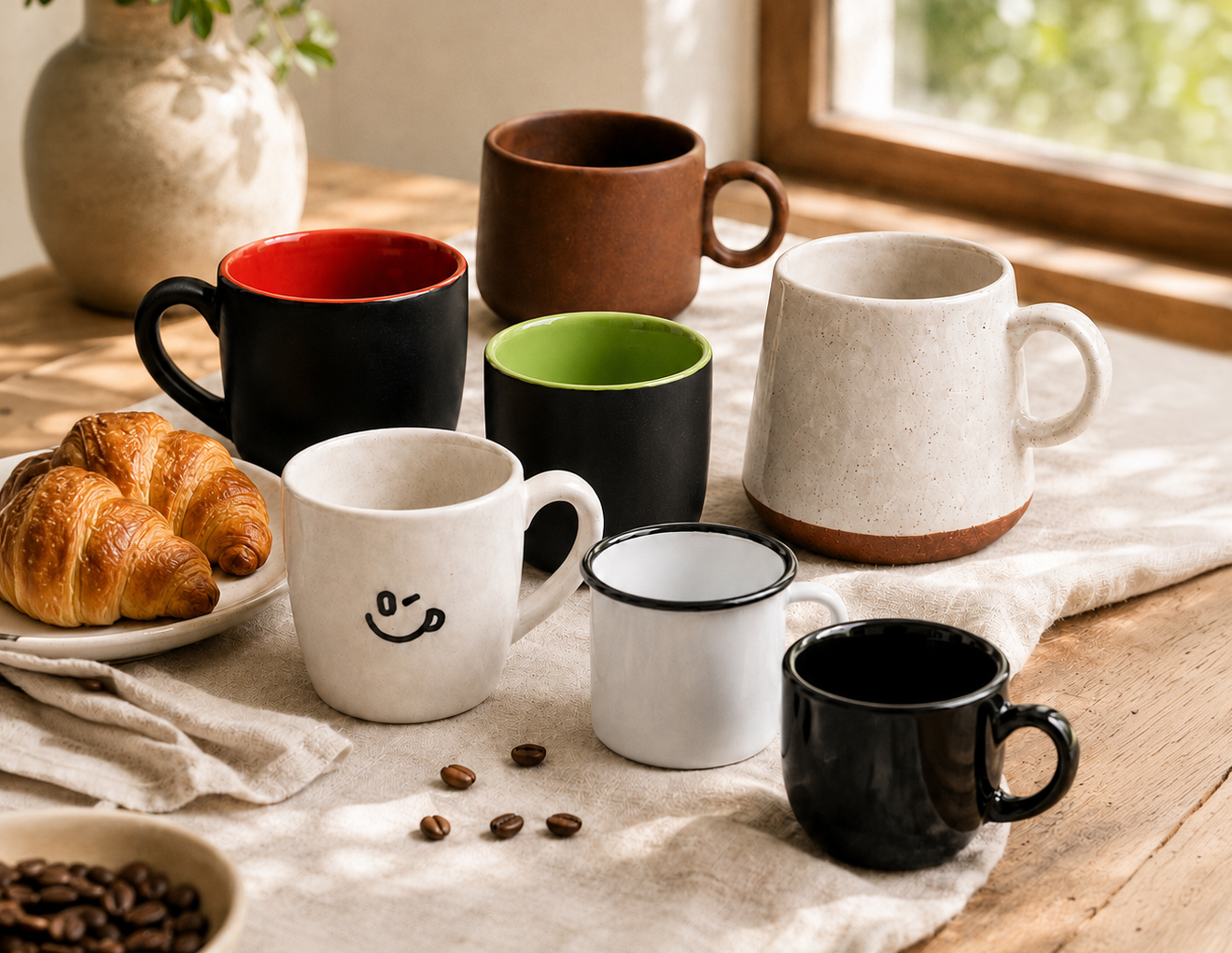 Canecas e xícaras para o seu ritual do café.